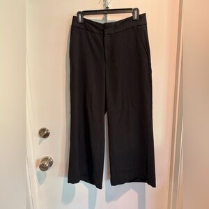Black Crop Wideleg Trousers